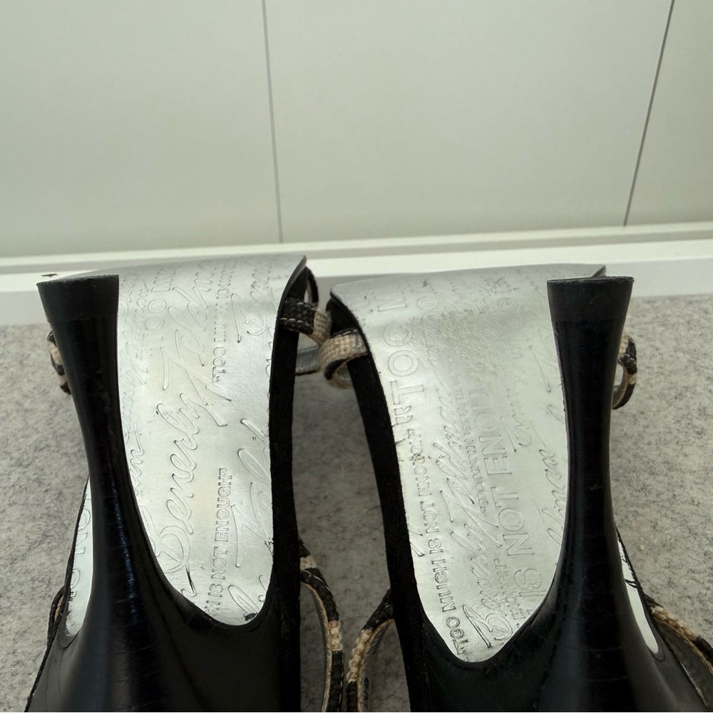 Beverly Feldman Chic Turquoise Embellished Slingback Heels Sz 6 Heeled Sandals - Picture 10 of 12